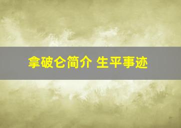 拿破仑简介 生平事迹